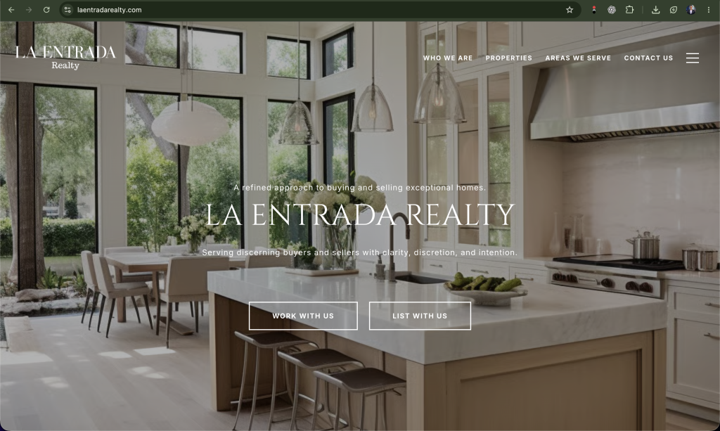 [IMAGE 3 — Full or partial screenshot of the La Entrada Realty homepage.]
