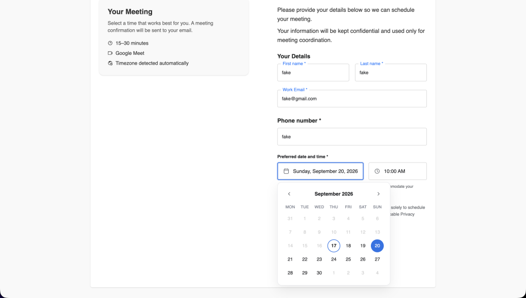 [IMAGE 9 — Screenshot showing the unusually broad appointment availability, including weekend/Sunday availability.]
