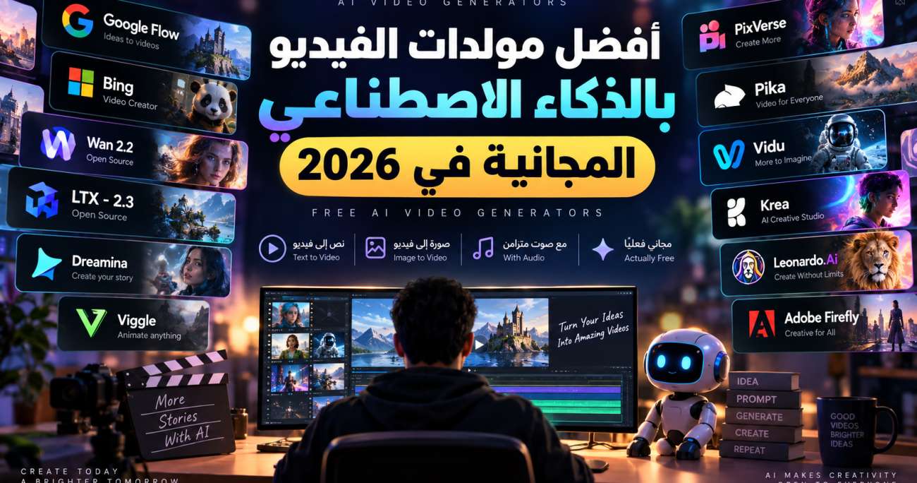 أفضل مولدات الفيديو بالذكاء الاصطناعي المجانية